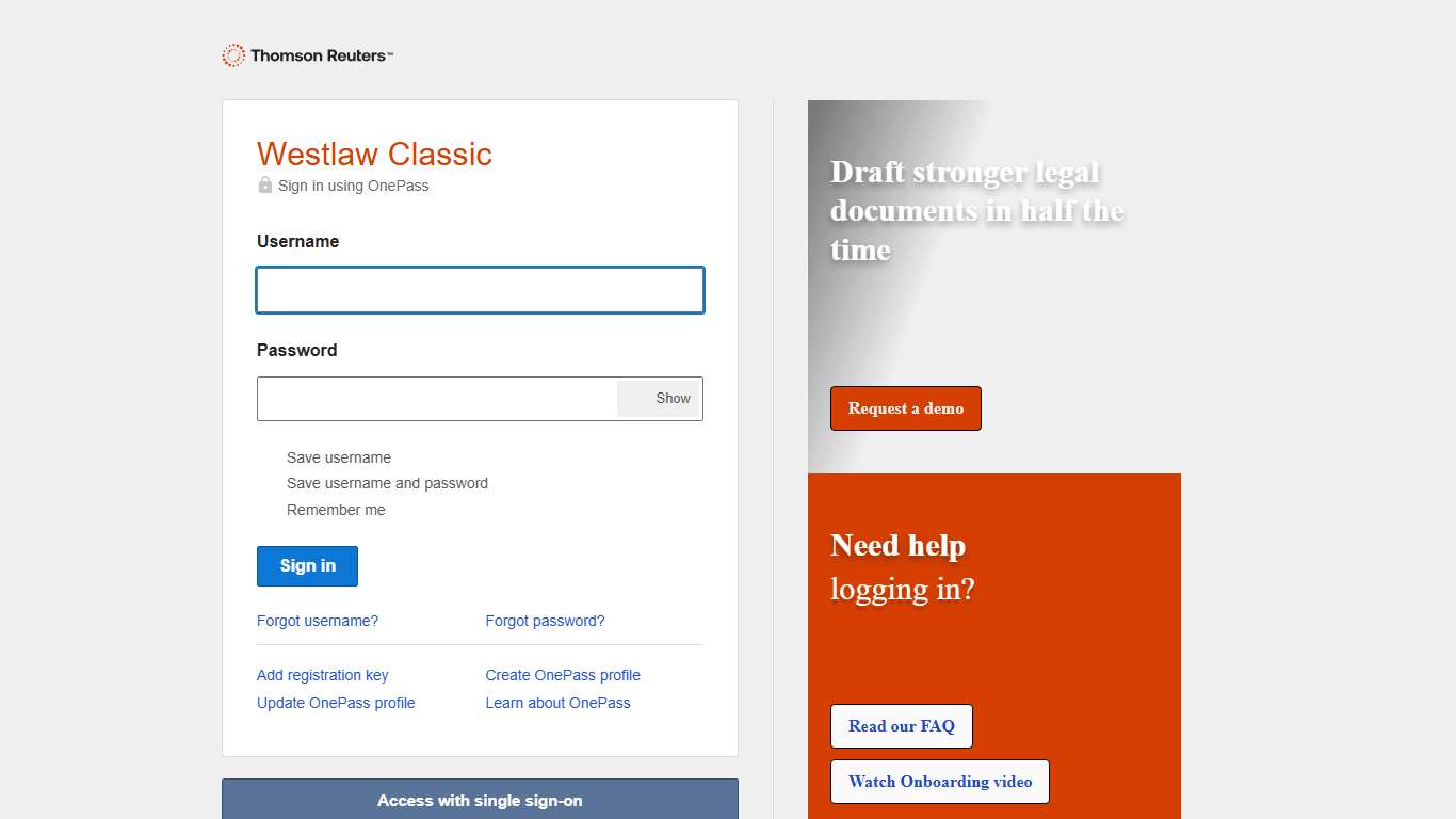 Westlaw Sign In | Thomson Reuters