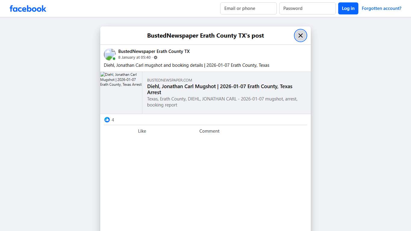 Diehl, Jonathan Carl... - BustedNewspaper Erath County TX | Facebook